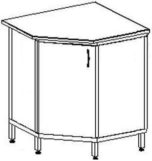 Угловой стол-тумба 600 УСТл (ламинат)