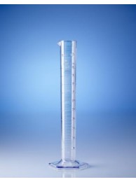 Цилиндр мерный высокий прозрачный, 10 мл, с 6-гранным основанием, пластиковый SAN, класс B, с рельефной градуировкой (64691) (Vitlab)