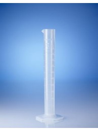 Цилиндр мерный высокий прозрачный, 250 мл, с 6-гранным основанием, пластиковый PP, класс B, с рельефной градуировкой (650941) (Vitlab)