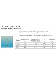 Склянка Дрекселя 100 мл. (723)