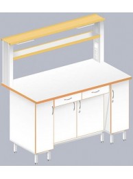 Стол пристенный физический с закрытой тумбой ЛАБ-1500 ПЛТ (Ламинат)