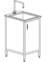 Стол-мойка одинарная с тумбой из меламина 600 СМОд (Durcon, гл 280 мм.)