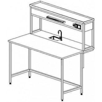 Стол пристенный химический без ящиков и розеток 1500 СПХк-М б/я.р. (керамика KS-12)