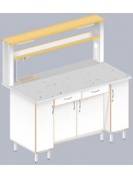Стол пристенный химический с закрытой тумбой ЛАБ-1500 ПФТМ (FRIDURIT)