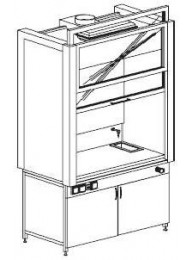 Шкаф вытяжной модульный 1500 ШВМдв (Durcon с бортиком)