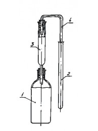 Прибор для отгонки и поглощения мышьяка в питьевой воде, на резиновых пробках (1461)