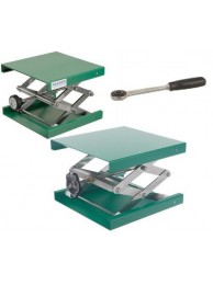 Подъемный столик лабораторный, алюминий, зеленый цвет, ДхШхВ 400х400х90/470 (11090)